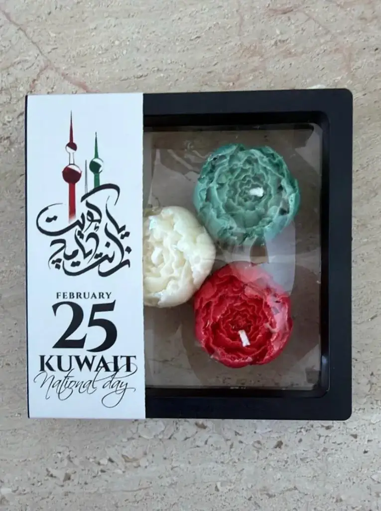 Kuwait Flag 3 Candles